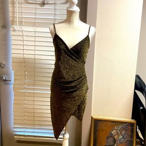 Mind Code Gold Mini Dress